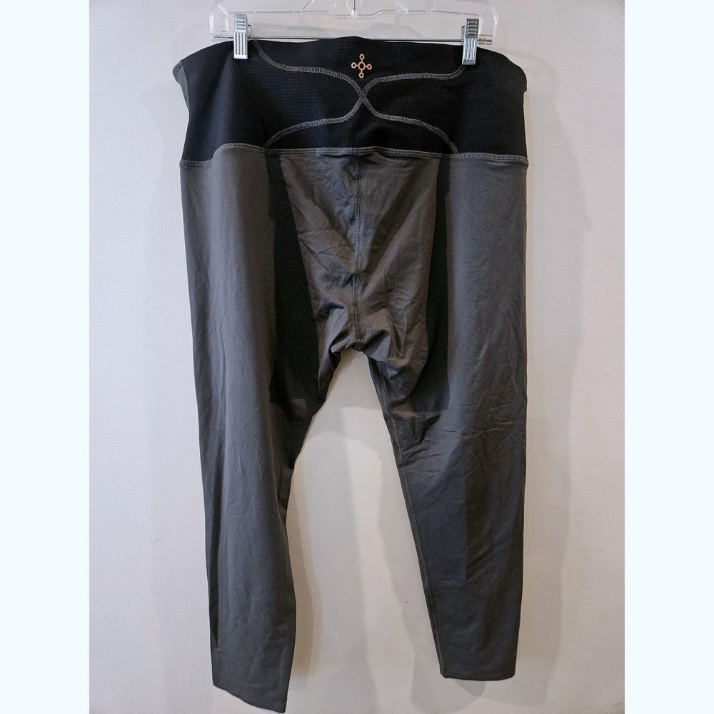 Tommie Copper Women Low Back Support Charcoal Gray Compression Leggings 4XL